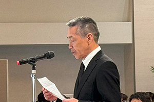 お別れの挨拶　日本建設技術㈱ 取締役本部長 楢﨑 甲子夫